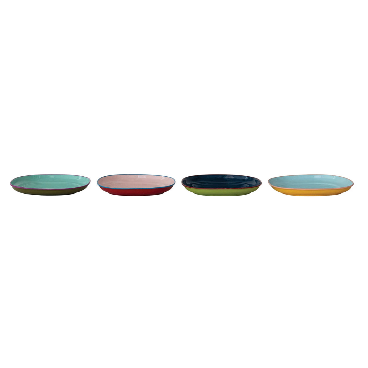 ENAMEL STAINLESS PLATE SET 4