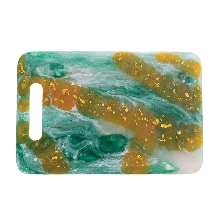 MARBLED RESIN BOARD W/GOLD