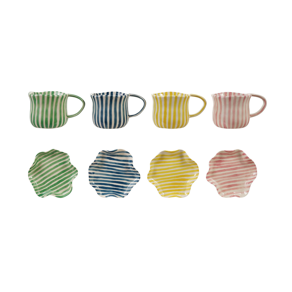 STRIPED MUG W/SAUCER