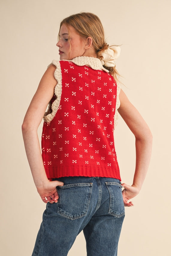 DOLL COLLAR SWEATER VEST