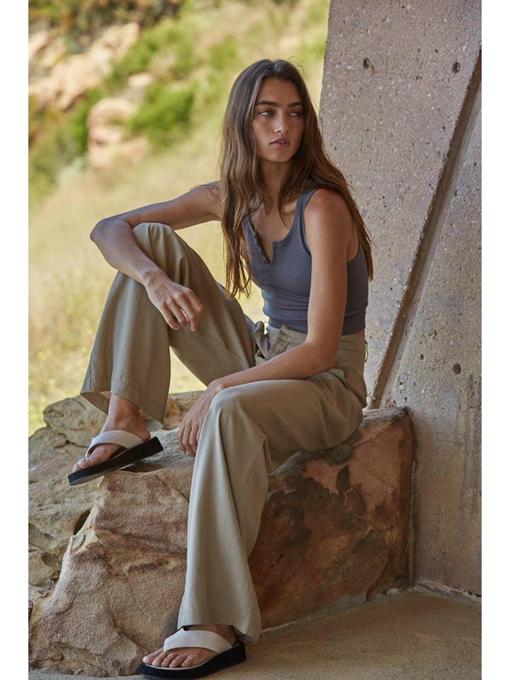 HENLEY RIBBED MODAL TANK