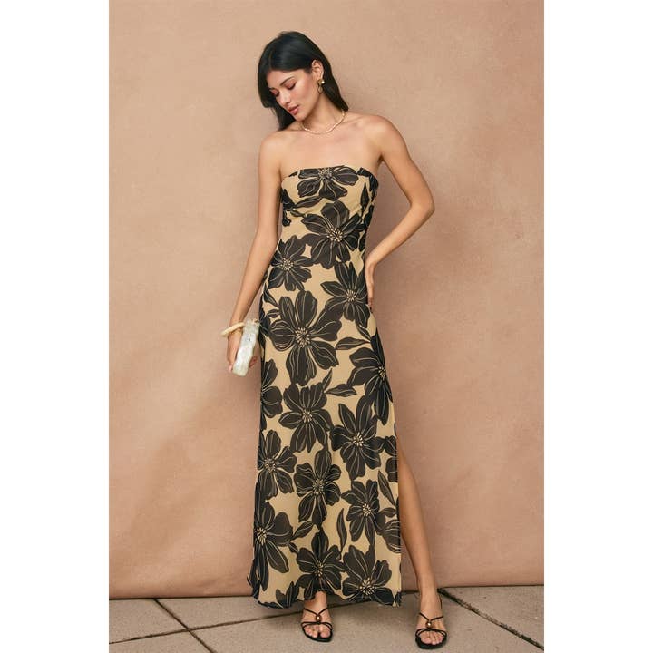 TIE BACK STRAPLESS MAXI