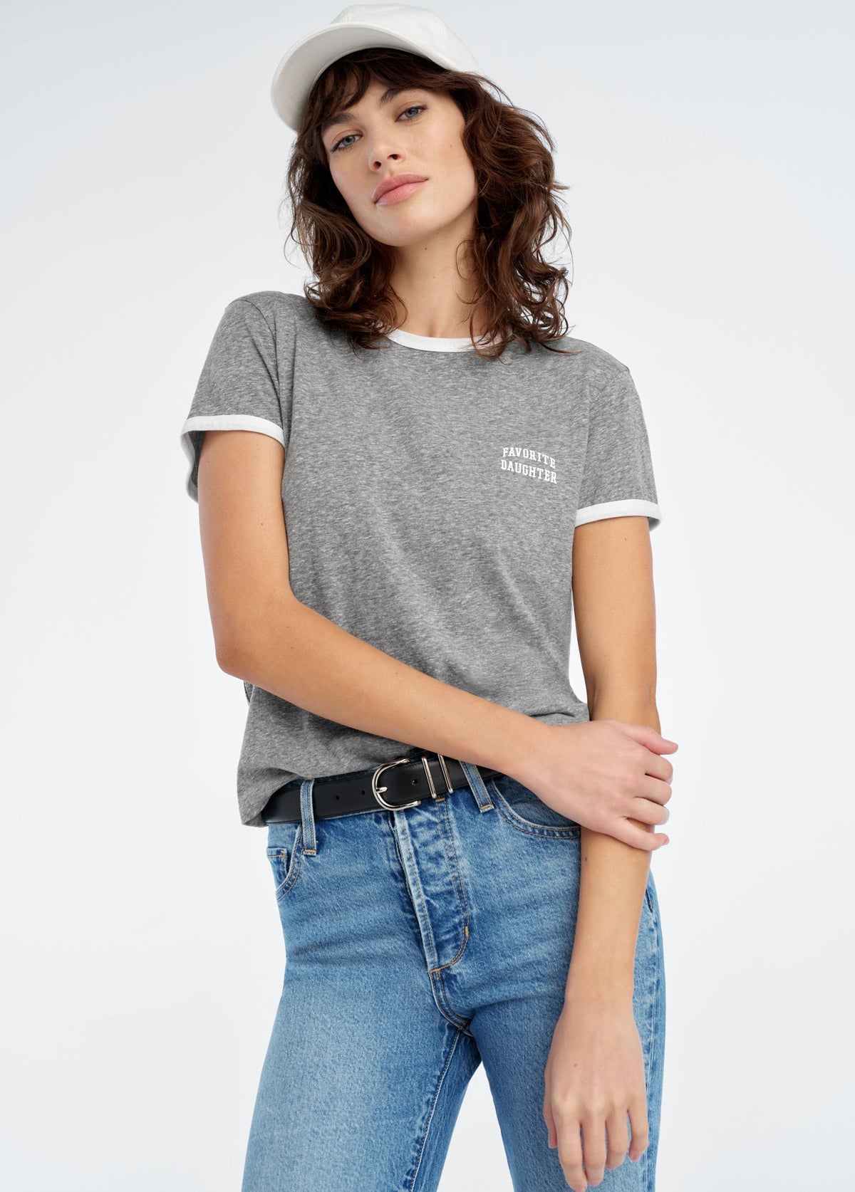 COLLEGIATE CHEST LOGO RINGER TEE