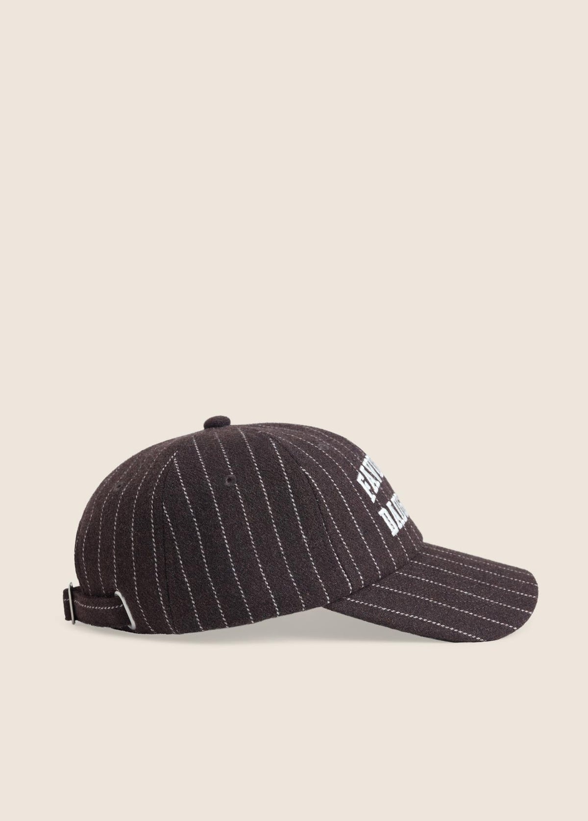 WOOL STRIPE BASEBALL HAT GANACHE