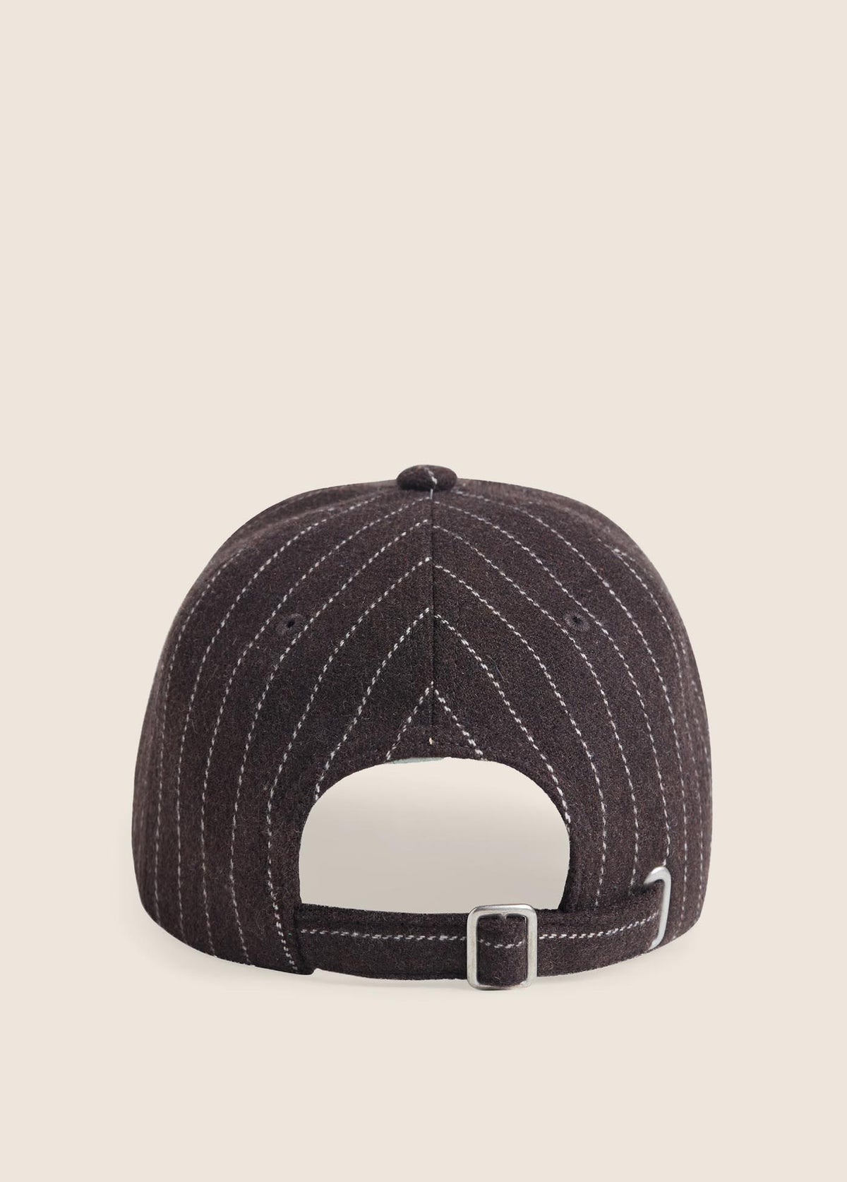 WOOL STRIPE BASEBALL HAT GANACHE