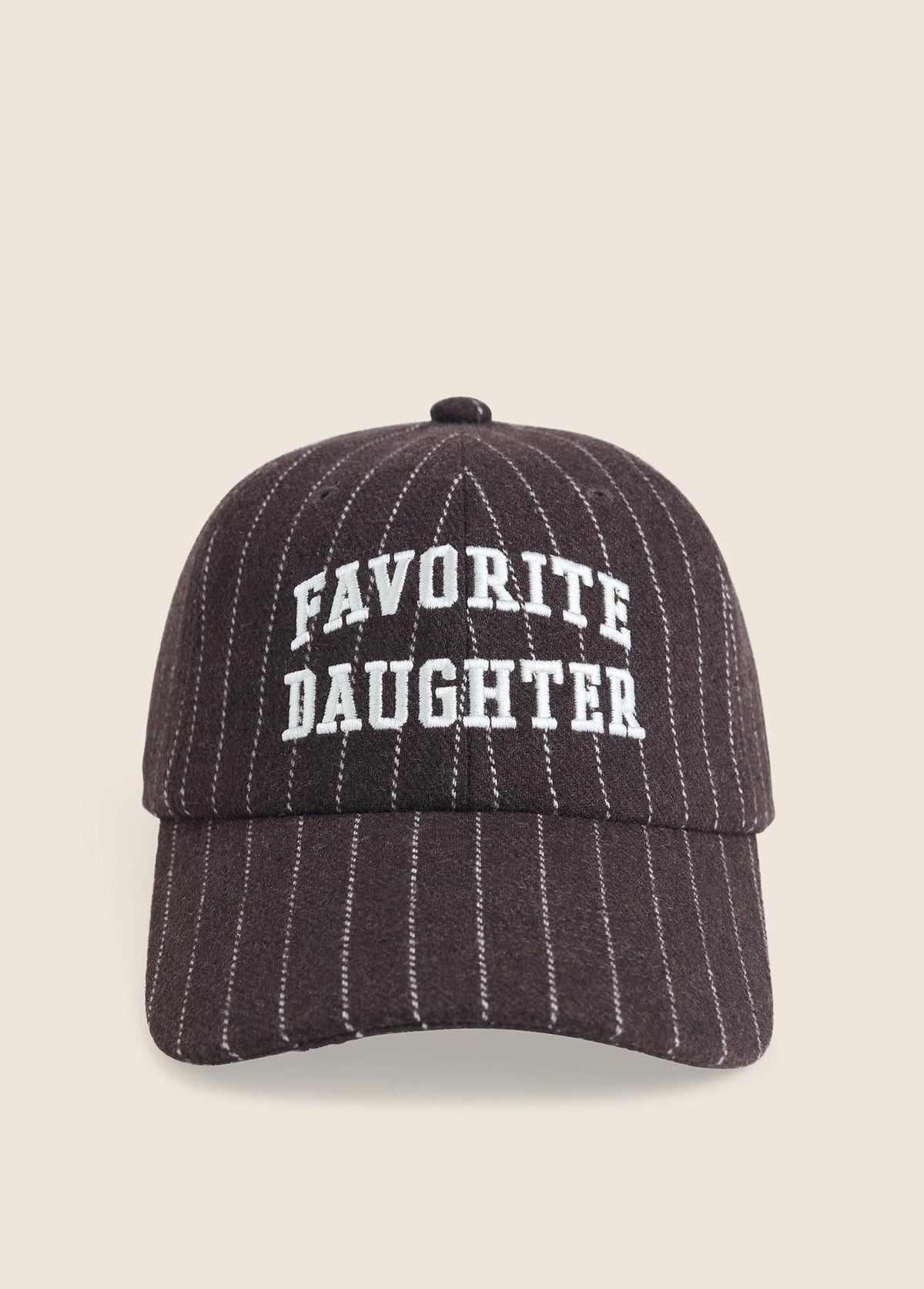 WOOL STRIPE BASEBALL HAT GANACHE