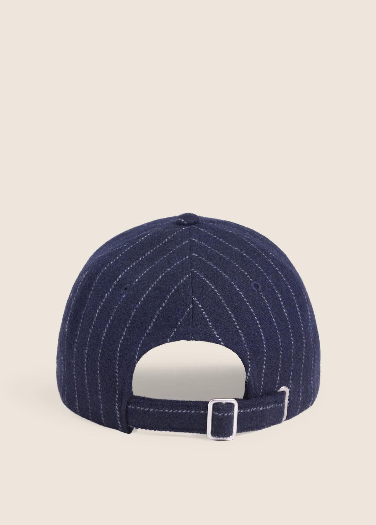 WOOL STRIPE BASEBALL HAT MIDNIGHT