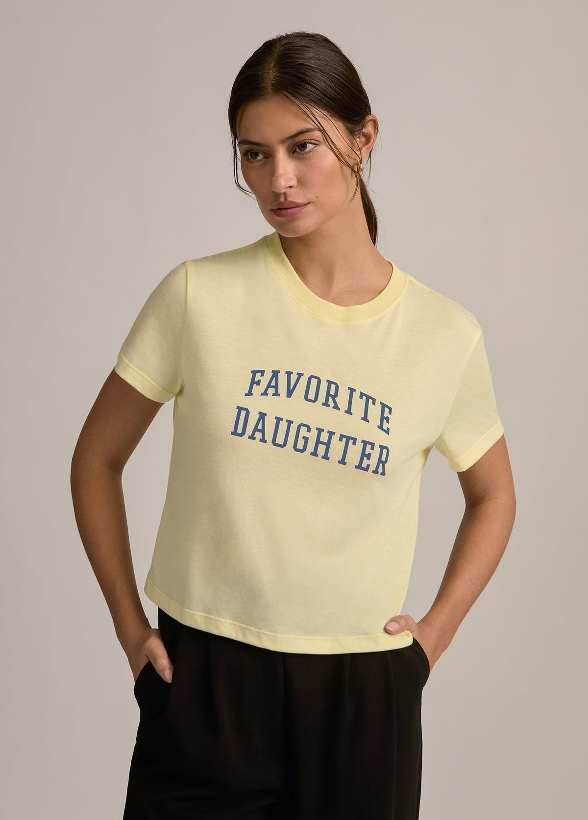 FAV DAUGHTER CROPPED COLLEGIATE TEE