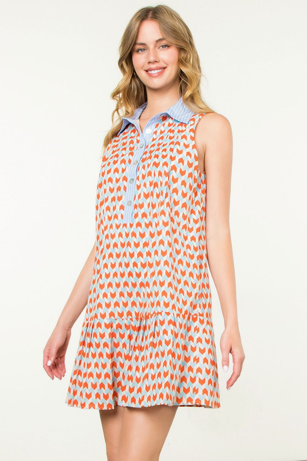 SLEEVELESS PRINT DRESS