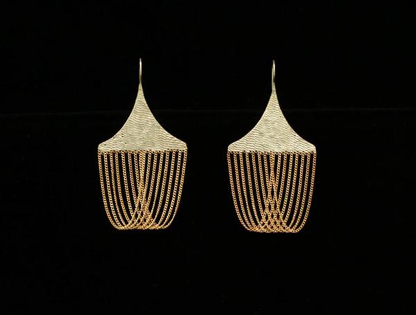 CHANDALIER EARRING BRASS/SILVER