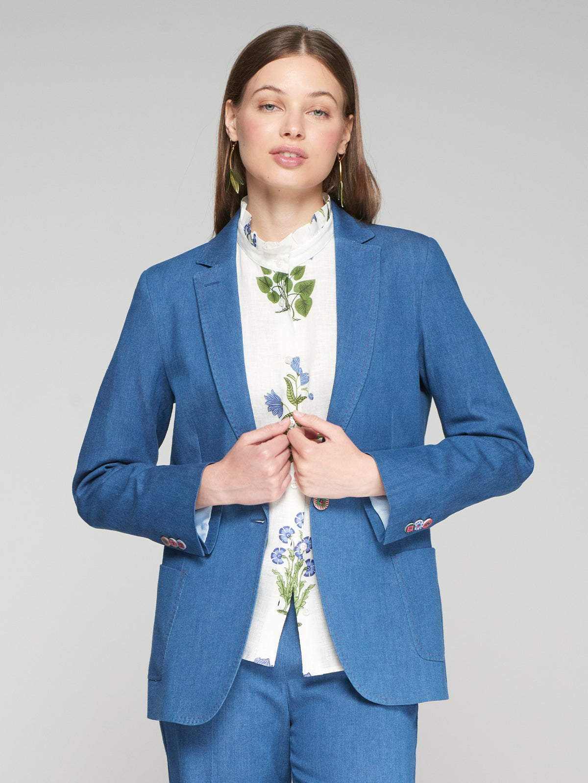 DENIM BUTTON BLAZER