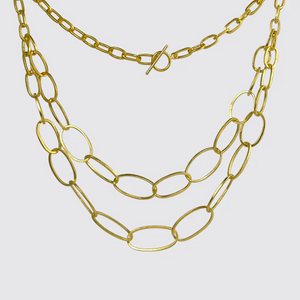 DOUBLE STRAND OVAL LINK CHAIN NECK GP