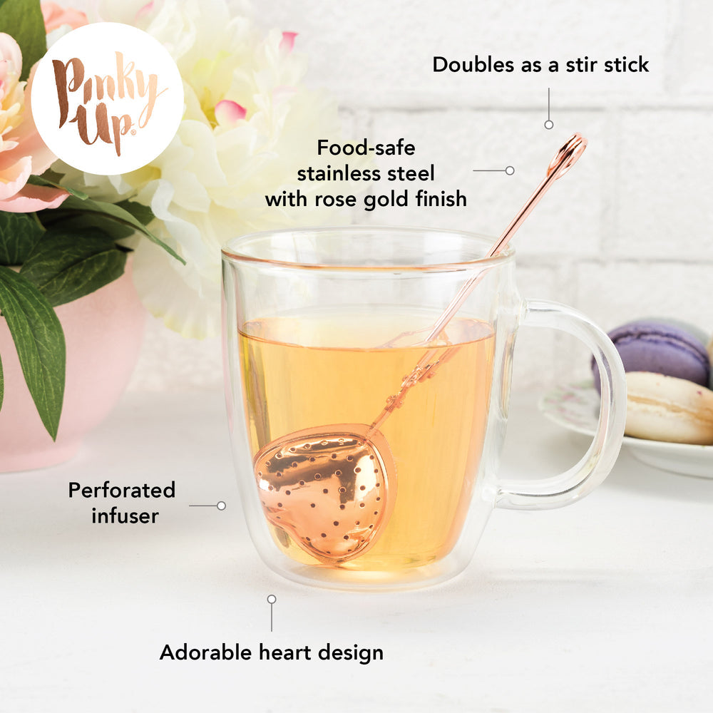 ROSE GOLD HEART TEA INFUSER