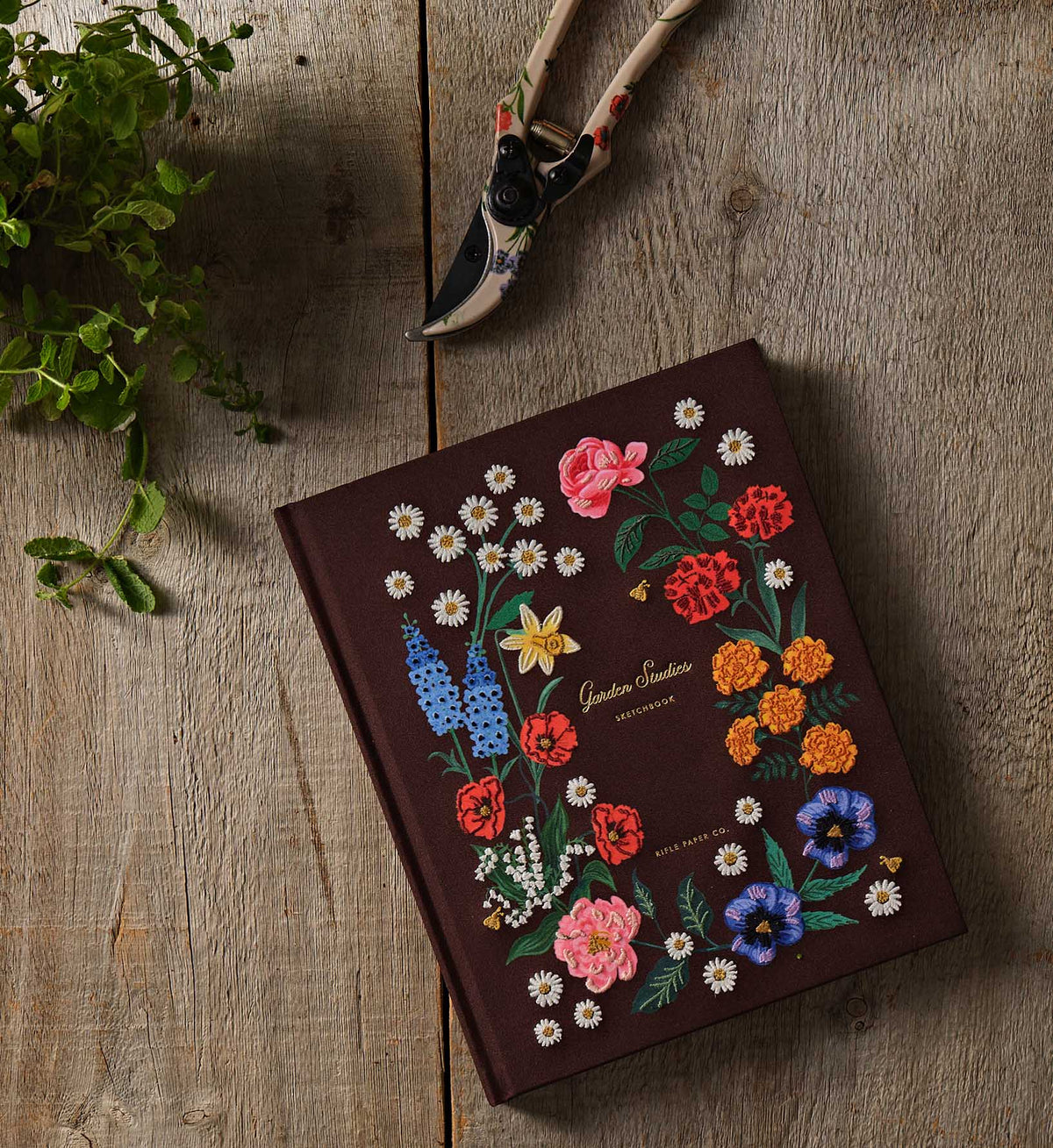 GARDEN STUDY EMBROIDERED SKETCH