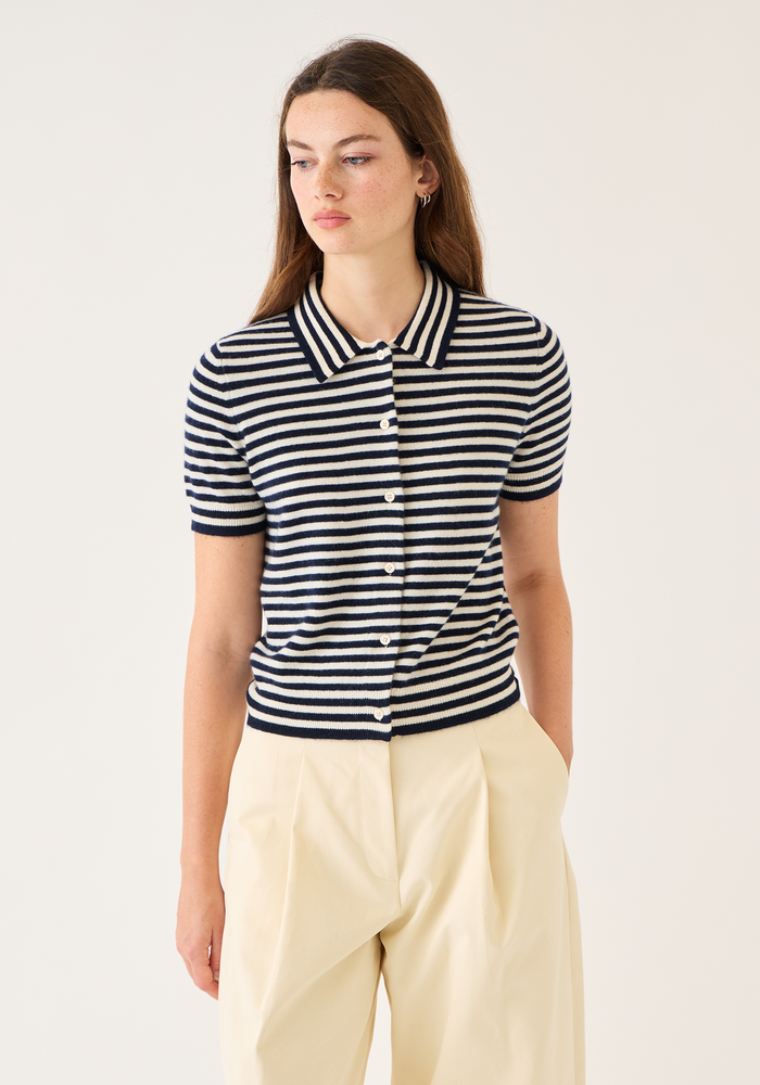 LESLIE STRIPE CARDI
