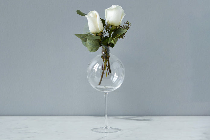 CLEAR WINE GLASS VASE MEDIUM