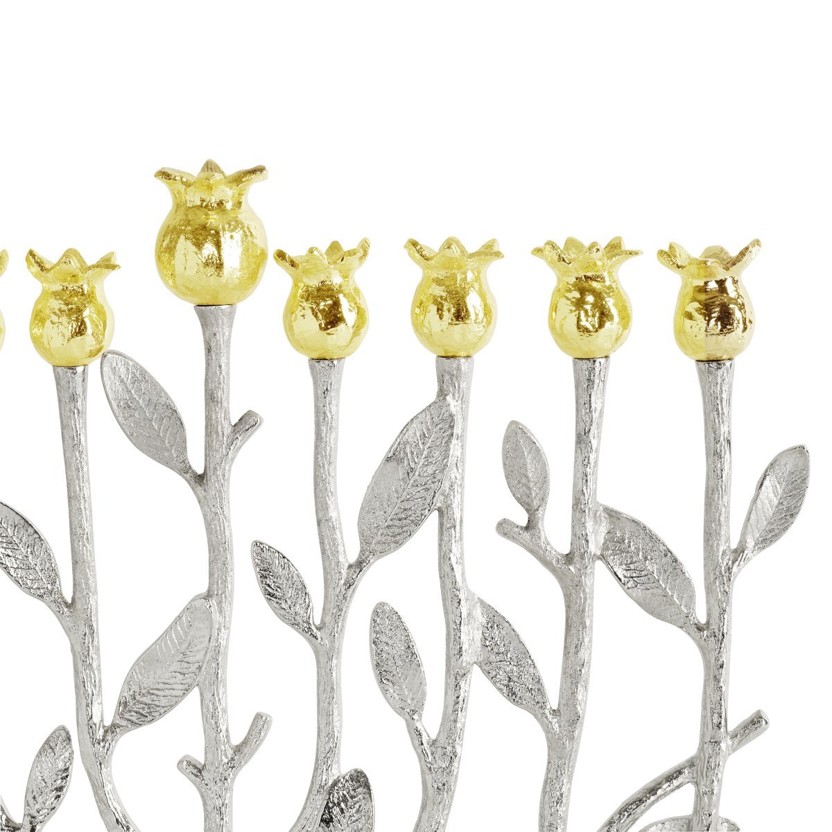 POMEGRANATE SILVER &amp; GOLD MENORAH