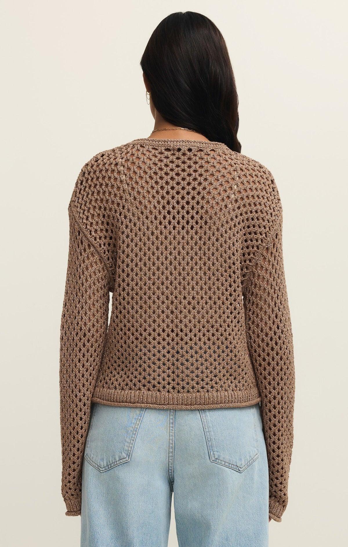 CALA SHIMMER CROCHET SWEATER