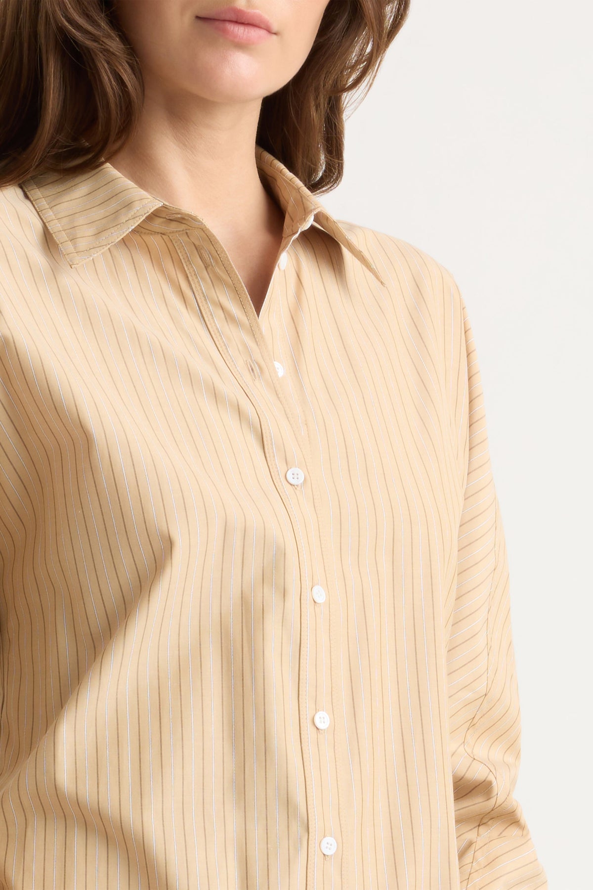 CINCH WAIST BACK BUTTON SHIRT
