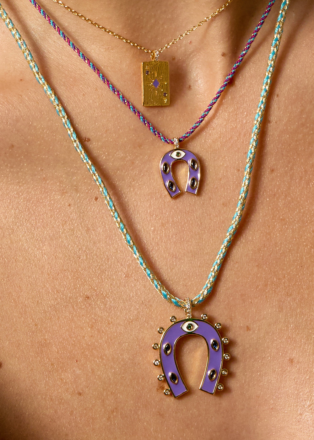 PURPLE MINI  HORSESHOE NECKLACE