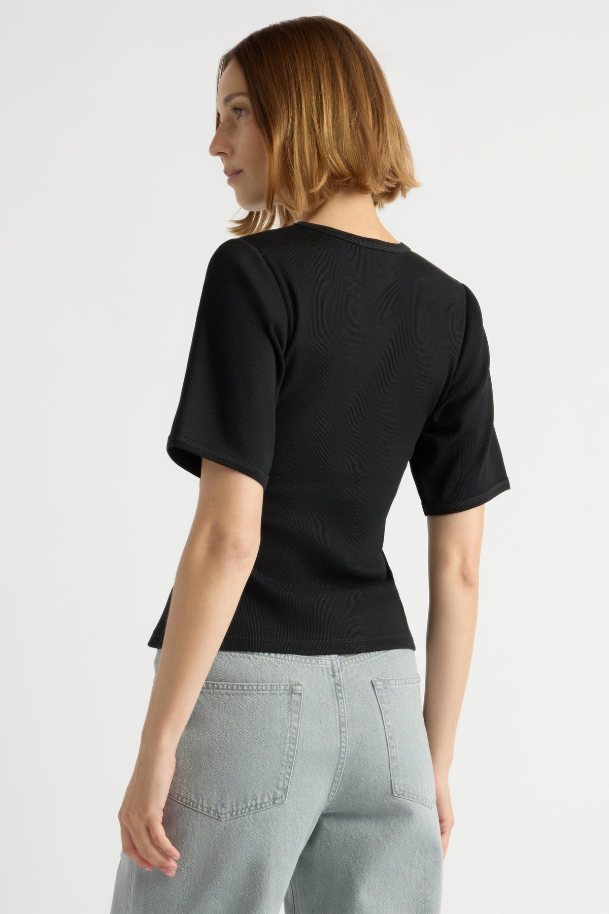 REANNE RIBBED SCULPTED TEE