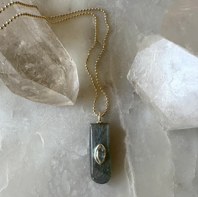 LABRADORITE/TOPAZ NECKLACE