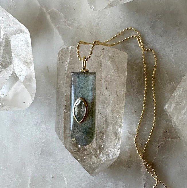 LABRADORITE/TOPAZ NECKLACE