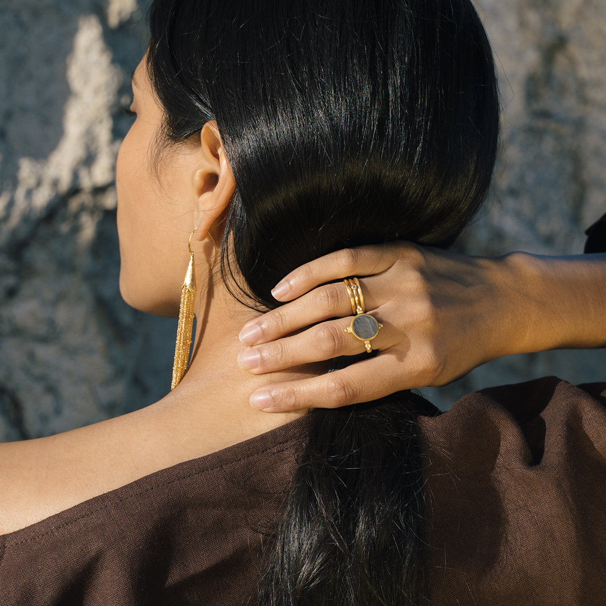 WHITE TOPAZ MULTI BAND RING