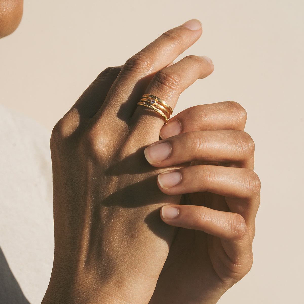 WHITE TOPAZ MULTI BAND RING
