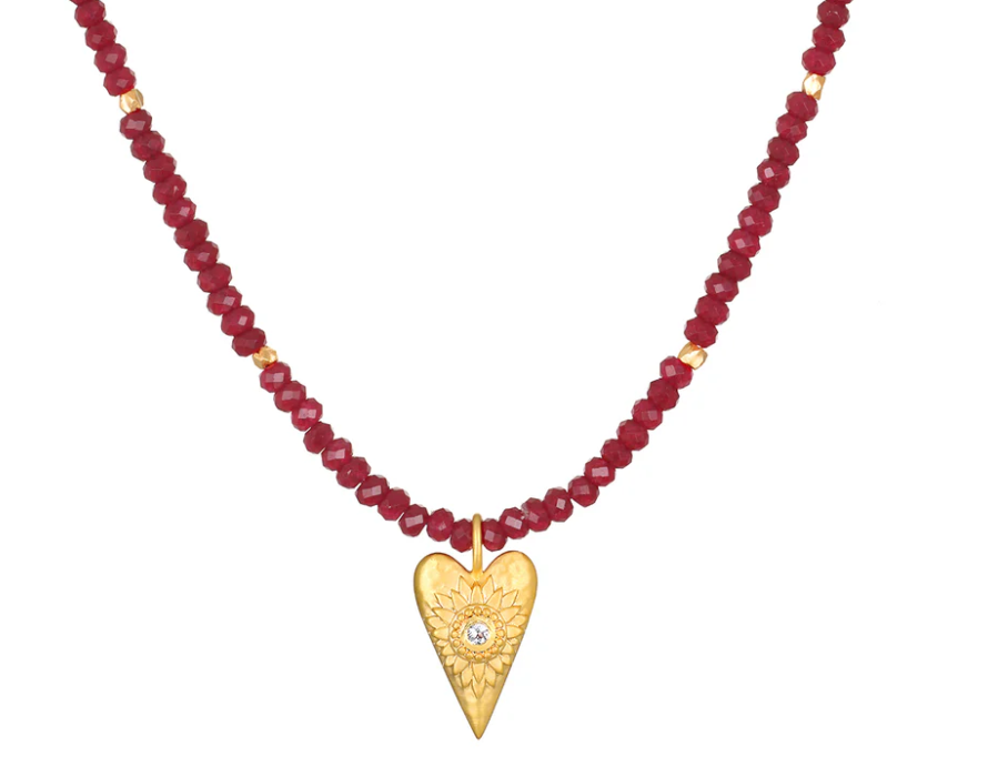 RED ONYX HEART NECKLACE