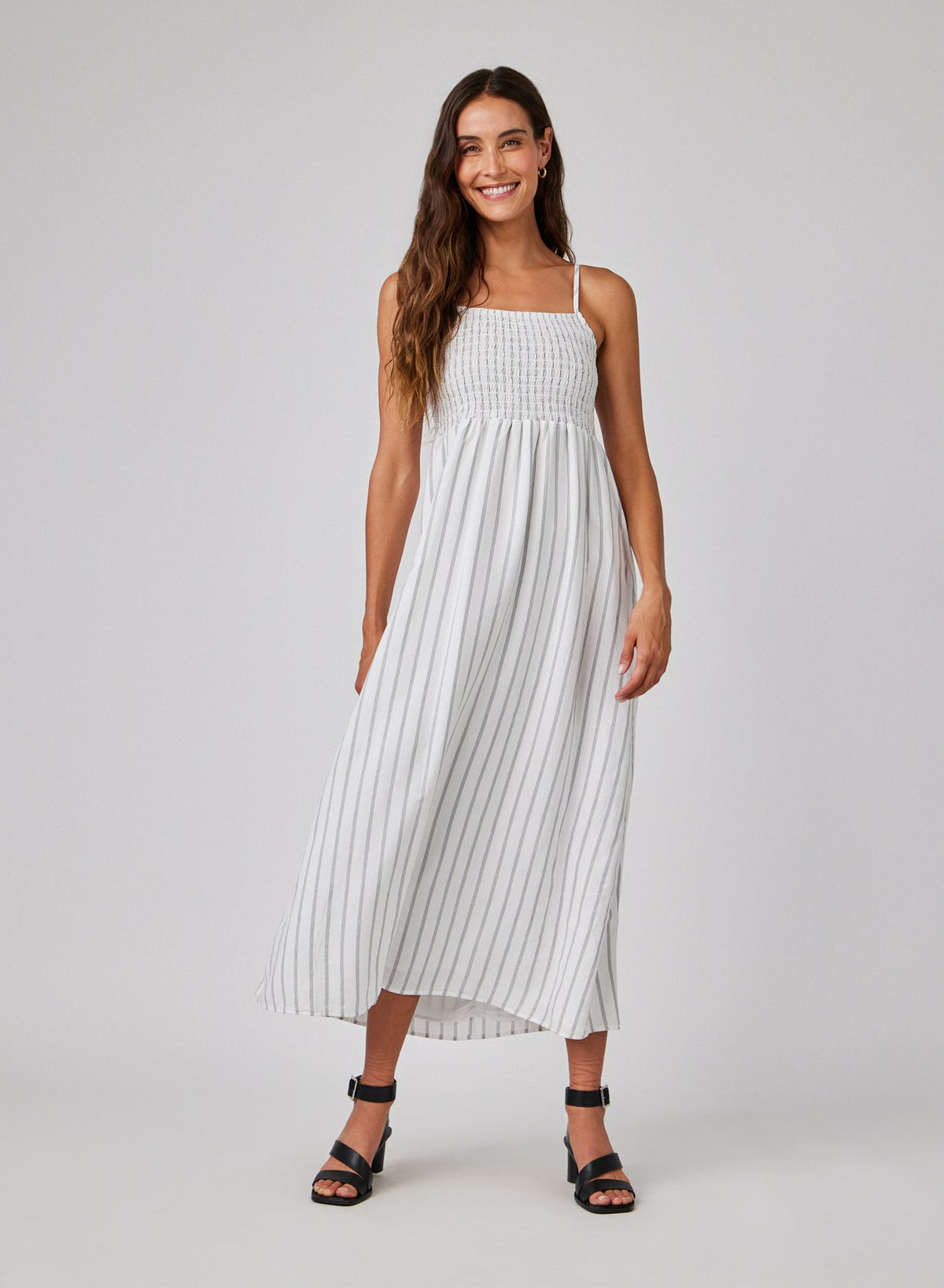 SMOCKED CAMI MAXI DRESS