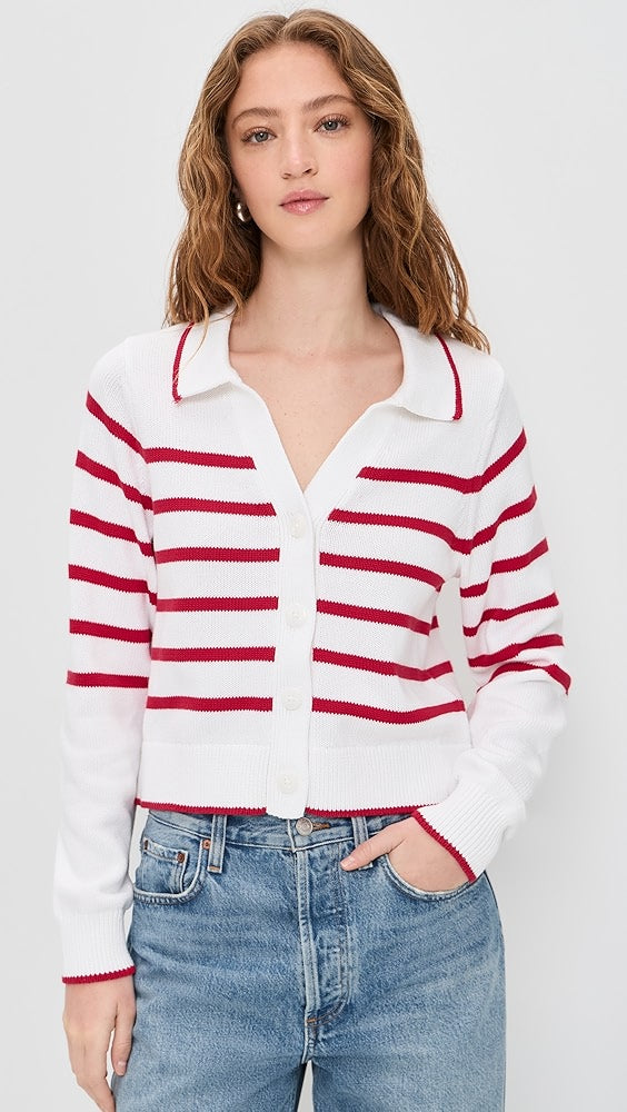 NICOLETTE STRIPE POLO SWEATER