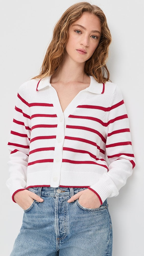 NICOLETTE STRIPE POLO SWEATER