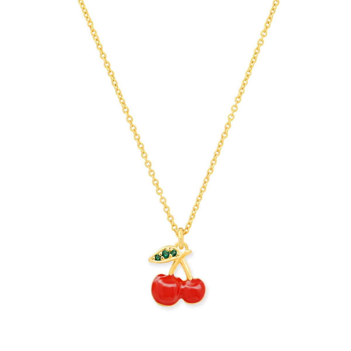 ENAMEL CHERRY NECKLACE