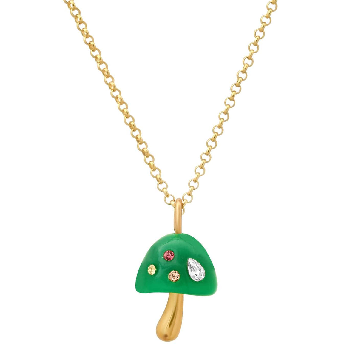 GREEN MUSHROOM NECKLACE