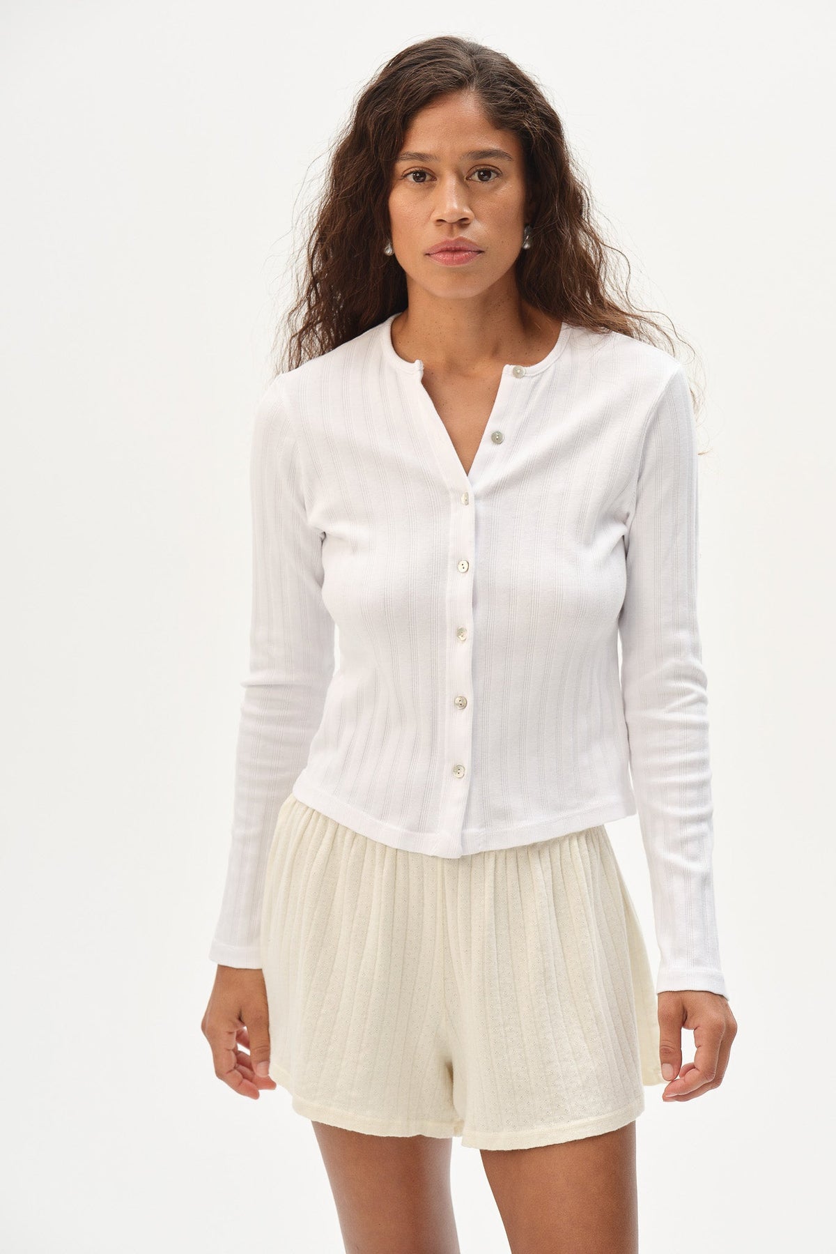 VARIED RIB CARDI
