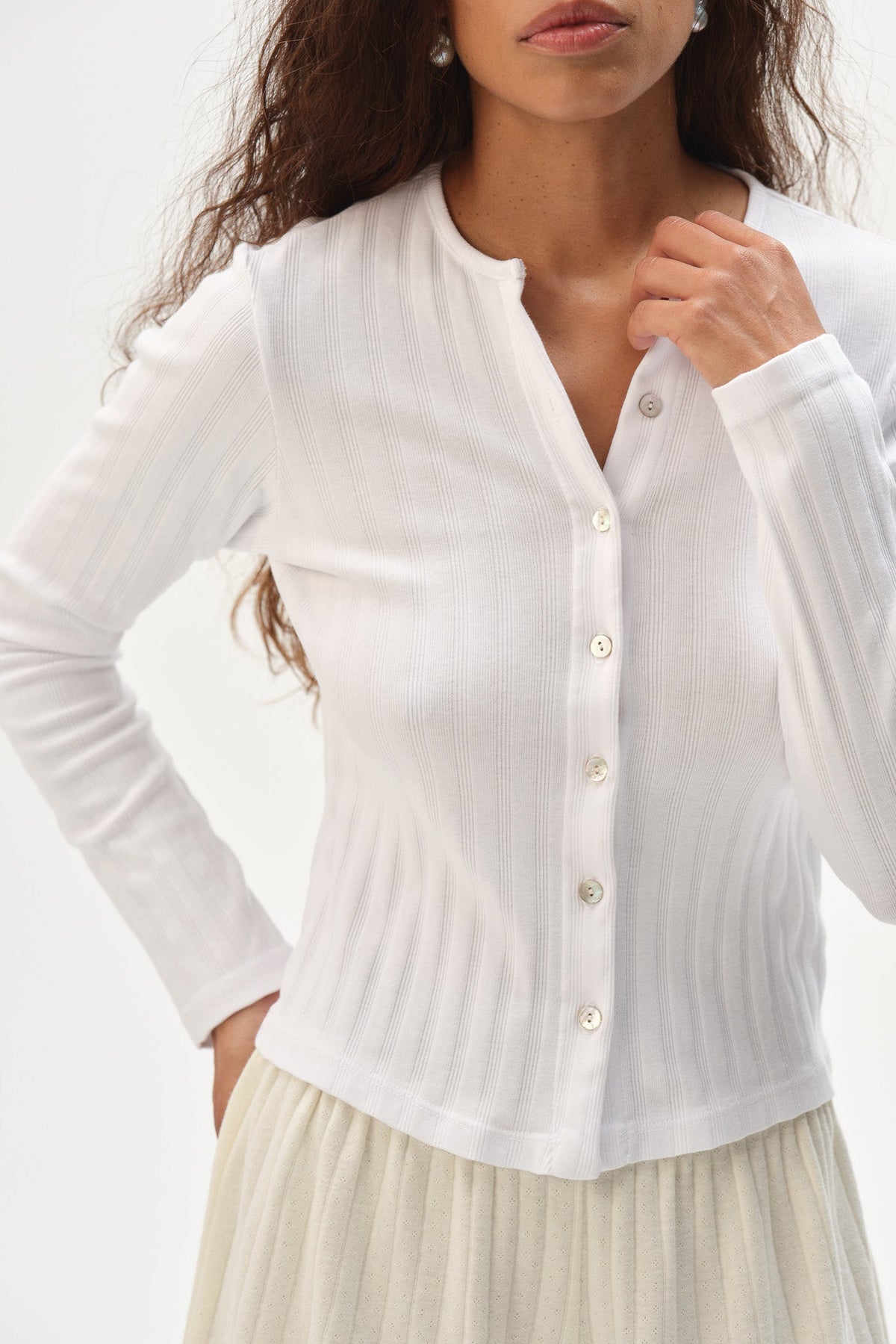 VARIED RIB CARDI