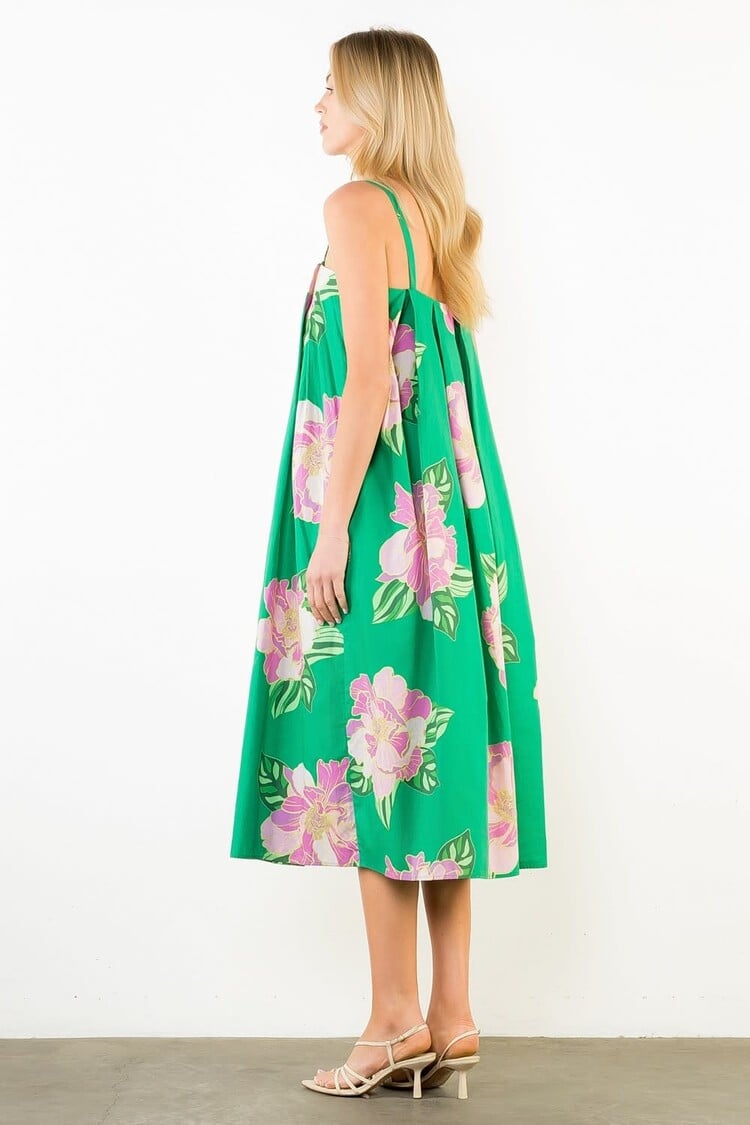 THIN STRAP FLORAL DRESS