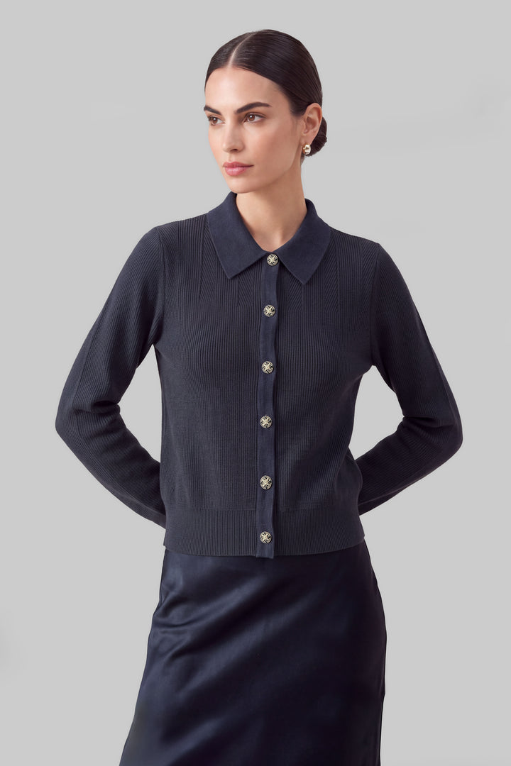 KNIT BUTTON DOWN JACKET