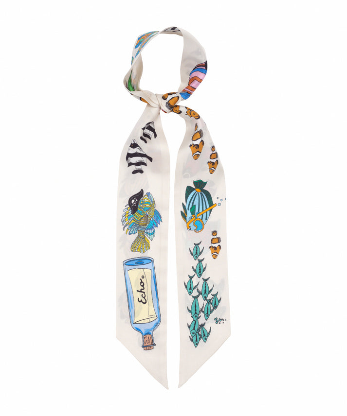 LOST AT SEA SILK RIBBON SCARF