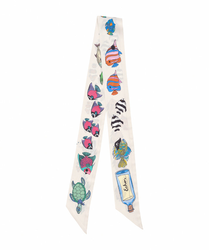 LOST AT SEA SILK RIBBON SCARF