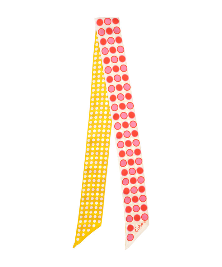 SPOTTED SILK RIBBON SCARF