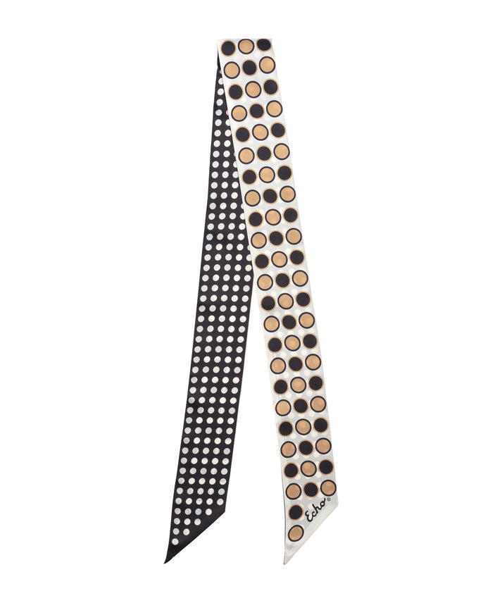 SPOTTED SILK RIBBON SCARF
