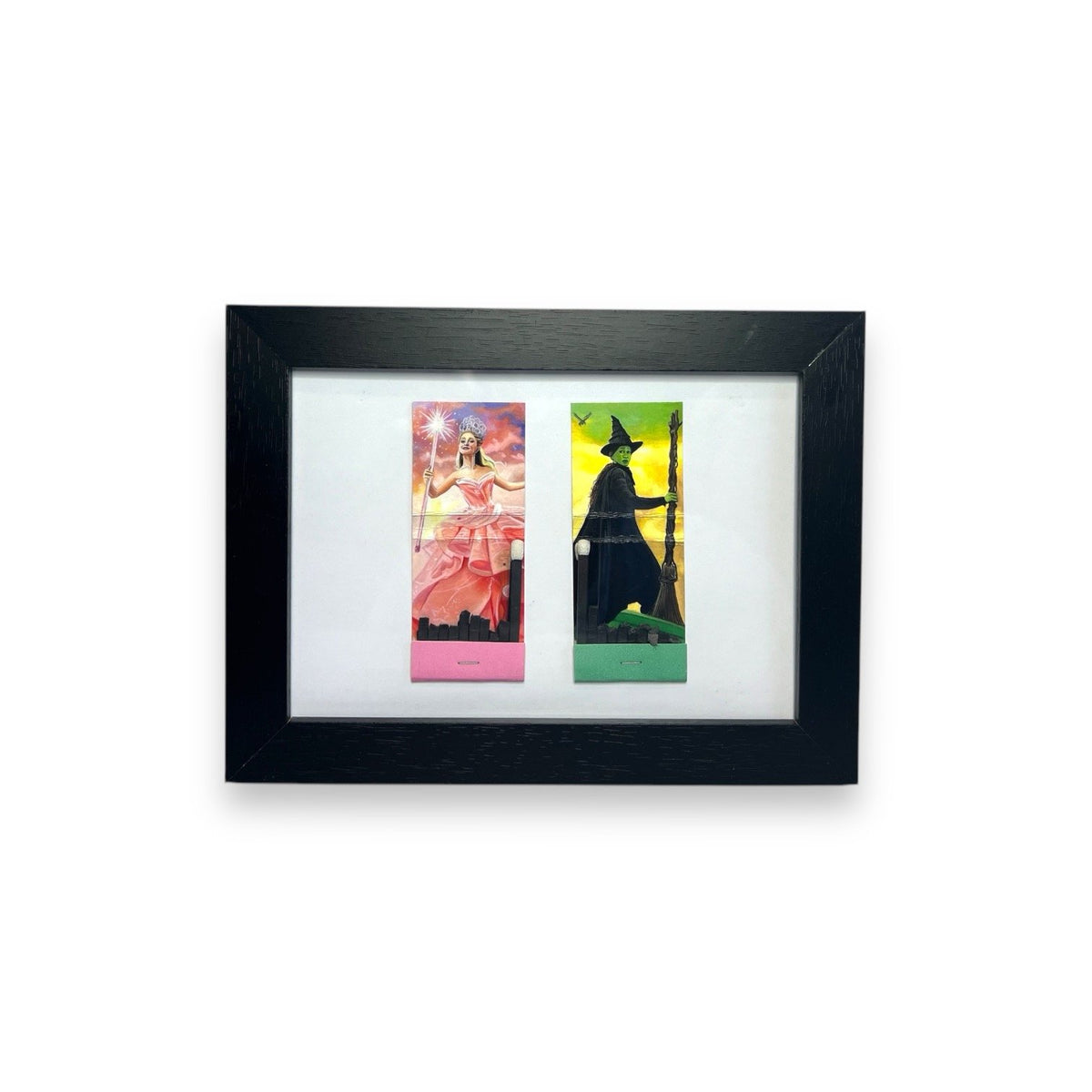 WICKED GLINDA AND ELPHABA FRAMED MATCHBOOK