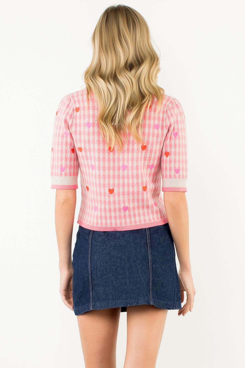 EMBROIDERED KNIT TOP HEART