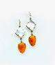 ORANGE CABOCHON/MOTHER OF PEARL EARRINGS
