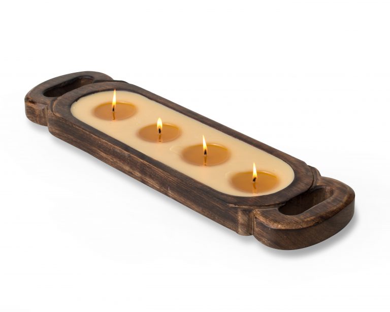 WOODEN CANDLE TRAY
