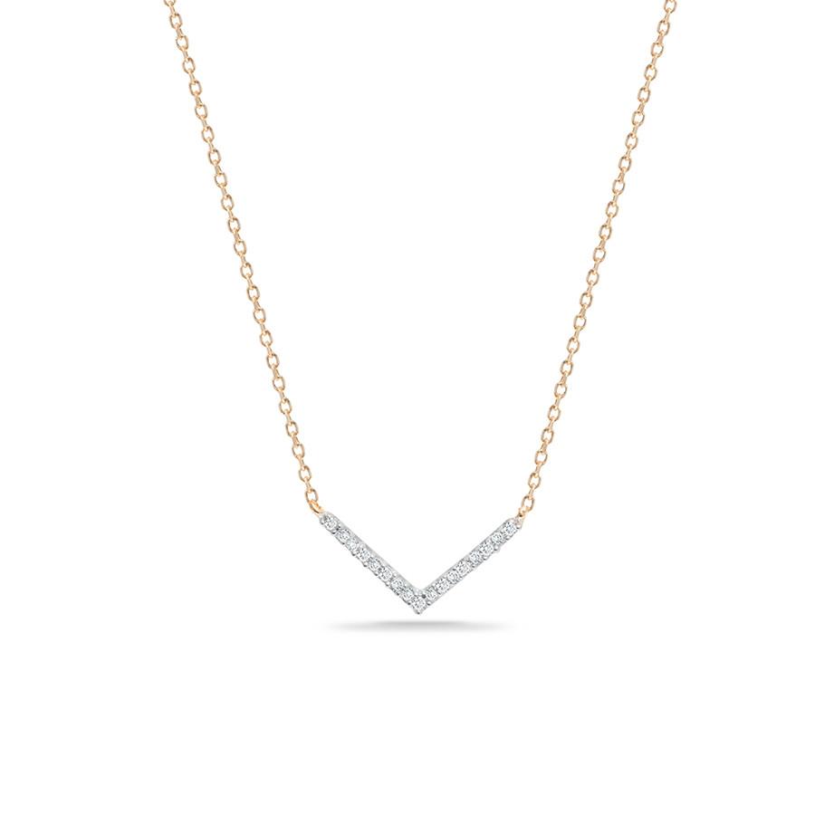 TINY PAVE V NECKLACE