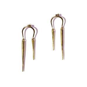 REVERSE HORSESHOE SPIKE DROP EARRINGS