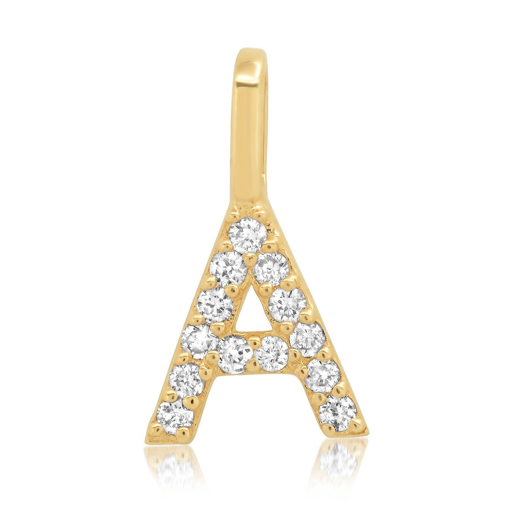 14K DIAMOND INITIAL CHARM